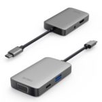 WIWU A513HVP USB-C Hub Adapter, with 4K HDMI, USB 3.0 Ports, PD Charging, 3.5mm Audio and VGA – Grey