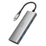 WIWU A440 4-in-1 USB-C Hub 4 Ports USB 3.0 Type-C Splitter Hub – Grey