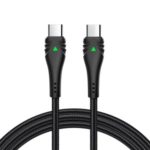 MCDODO CA-6660 3A Type-C to Type-C Fast Charging PD Cable 1.2m with LED Light – Black