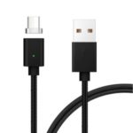 Woven Pattern 1M Magnetic Type-C USB Data Sync Charger Cable for Samsung Huawei Xiaomi – Black