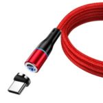 USAMS Nylon Braided Magnetic Type-C Charger Cable for Samsung Huawei Xiaomi – Red