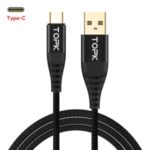 TOPK AN42 1M Type-C Nylon Braided Charging Cable – Black