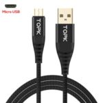 TOPK AN42 1M Micro USB Data Sync Charging Cable Nylon Braided Charging Cable – Black