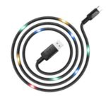 HOCO U63 3A Fast Charging Type-C Voice Activation Flashing Data Cable 1.2m – Black