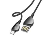 HOCO U62 Nylon Braid USB-A Reversible 2.4A Fast Charging Micro USB Data Cable 1.2m – Black