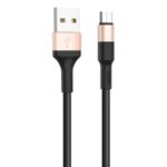 HOCO X26 1M Nylon Braided Micro USB Data Sync Charging Cable for Samsung Huawei Xiaomi – Black / Gold