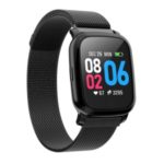 CV06 Color Screen IP67 Water Resistance Sport Smart Wristband with Steel Belt – Black