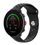 22mm Breathable Holes Silicone Bracelet Wrist Strap Replacement for POLAR Vantage M Smartwatch Band – Black