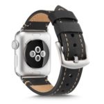 Crazy Horse Genuine Leather Watch Band Strap for Apple Watch Series 4 44mm / Series 3 / 2 / 1 42 mm – Black