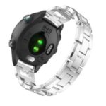 X-shape Rhinestone Decor Alloy Smart Watch Band Strap for Garmin Forerunner 245 – Silver