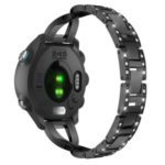 X-shape 20mm Rhinestone Decoration Aluminum Alloy Watch Band for Garmin Forerunner 245 – Black