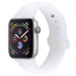 Half Transparent Silicone Wrist Band Replacement for Apple Watch Series 3 2 1 42mm / 4 44mm – White