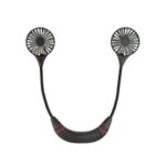 Portable Sport Dual Min Fan Hands-free Neck Band Hanging USB Detachable Air Cooler – Black