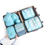 8Pcs/Set Waterproof Large Capacity Light Travel Storage Bag – Baby Blue