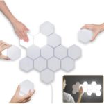 16 Pcs/Pack Hexagonal Modular Night Touch Induction Magnetic DIY Wall Quantum Lamp Honeycomb Panel Light – EU Plug