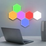 6 PCS/Pack Modular Touch Induction Magnetic Lamp DIY Quantum Honeycomb Wall Lamp [Color Edition] – EU Plug