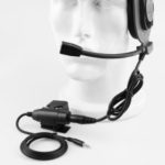 Tactical Microphone Headset PTT Key Switch for Radio Mic Neckband Walkie Talkie CS Accessory – Black