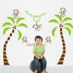 Kids Children Room Decal Five Monkeys Tree DIY Wallpaper Art Decor Mural Wall Stickers