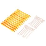 12 Pieces Salon Cold Wave Rods Hair Roller with Rubber Band Curler Perms Hairdressing Styling Tool – Orange/Yellow