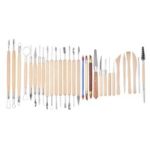 30 PCS Colors Sharpers & Modeling Tools & Wooden Sculpture Scraper Clay Sculpting Pottery Carving Set