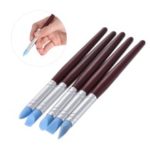 5 PCS for Sculpture Pottery Color Shaping Blending Drawing Modeling Remove Fingerprints Rubber Tip Paint Brushes Clay Tools
