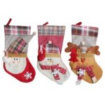3pcs/set Christmas Hanging Stockings Santa Snowman Reindeer Gift Candy Bags Christmas Decoartions Ornaments – Style 1