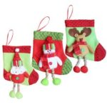3pcs/set Christmas Hanging Stockings Santa Snowman Reindeer Gift Candy Bags Christmas Decoartions Ornaments – Style 3