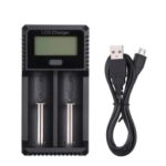 Universal LCD Display 2 Slots Intelligent Charger with USB Output Port Rechargeable Battery Charger