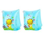 2PCS Swim Arm Bands Rollup Arm Sleeve Lovely Swimming Rings Tube A Pair for Kids and Adult – Blue