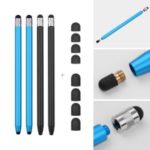 [4pcs] Universal 2-in-1 Sensitive Touchscreen Stylus Pens for Tablet and Smartphones with Capacitive Screen – Black / Baby Blue