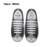 Tieless Shoe Lace No Tie Shoelaces Waterproof Elastic Silicone – White/12Pcs