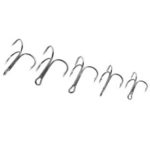 50PCS Treble Fishing Hook Carbon Steel Carp Fishing Hooks Round Bent Treble Hooks – Small