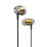 Gold 3.5mm Wired Headphone In-Ear Stereo Music Headset Smart Phone Earphone Metal Earpiece Hands-free with Microphone – Gold