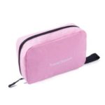Portable Waterproof Toiletry Bag Cosmetic Makeup Organizer Wash Shaving Zipper Bag Organizer – Pink