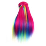High-temperature Synthetic Fiber Synthetic Multicolor Gradient Hair Training Models – Style 1