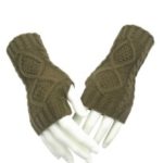 Fingerless Style Winter Fall Knitted Gloves – Army Green