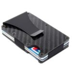 Credit Card Holder Slim Carbon Fiber RFID Blocking Metal Wallet Money Clip Gift