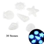 30Pcs/Bag Random 6 Patterns Luminous Sea Conch Shell Starfish DIY Home Decor – White