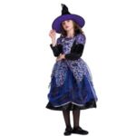 Girls Halloween Witch Costume [Dress+Hat] for Halloween Cosplay Themed Party – Size: L