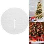 Christmas White Faux Fur Tree Skirt Carpet for Xmas Decor, Diameter: 122cm