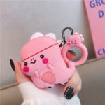 Anti-fall Dinosaur Silicone AirPods Shell for Apple AirPods with Wireless Charging Case (2019) / AirPods with Charging Case (2019) (2016) – Pink