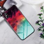 Gradient Color Tempered Glass + PC + TPU Hybrid Cover Case for iPhone XS Max 6.5 inch – Colorful Star Clouds