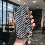 Bling Sequin PU Leather + Plastic + TPU Hybrid Phone Case with Metal Shoulder Strap for iPhone XS / X – Black