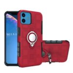 Geometric Style TPU PC Hybrid Shell with Kickstand for iPhone (2019) 6.1-inch – Red