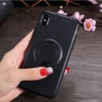 Finger Ring Kickstand TPU Back Case [Built-in Magnetic Metal Sheet] for iPhone X/XS 5.8 inch – Black