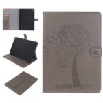 Imprint Tree Owl Leather Wallet Tablet Cover Case for iPad Air 2 – Grey