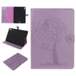 Imprint Tree and Owls Wallet Stand Flip Leather Tablet Protective Case for iPad Pro 11-inch (2018) – Purple