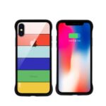 NXE Rainbow Series Pattern Printing Glass Back + TPU Hybrid Phone Case for iPhone XS Max 6.5 inch – Style A
