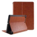 Leather Wallet Stand Pen Slot Shell Tablet Case for iPad mini (2019) 7.9 inch – Brown