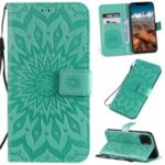 Imprint Sunflower Leather Wallet Case for iPhone (2019) 6.5-inch – Cyan